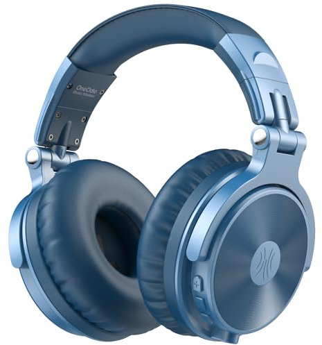 OneOdio ProC Bluetooth Casque sans Fil et Mode Filaire, 110 Heures d'utilisation,Casque Audio avec Micro, Hi-RES Audio,Coussinets en Protéines Douces, Extra Basses, Confortable Léger Pliable bleu ciel