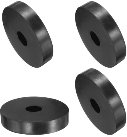 QUARKZMAN Arandela Gruesa de Goma 50x14x10mm (OD*ID*Grosor) 4pcs | Almohadilla de Aislamiento Antivibración Planas Ojales Amortiguador Antideslizante Kit de Espaciador Redondo Grueso Negro