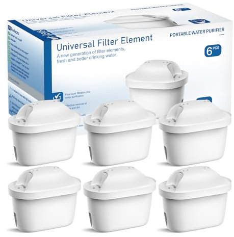 WaterJingYi Water Filter Cartridges Compatible with Brita® Maxtra Pro® All-in-1 and Maxtra+® Plus,Replacement for Brita® Marella® Jug Kettle and Tank, Reduce PFAS, PFOA/PFO,6 Pack