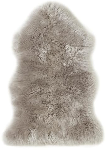 -LUXOR- living Schaffell echt – weiches Lammfell für Stuhl, Sofa & Kinderwagen oder Fellteppich für Wohn- und Schlafzimmer, Flor 50 mm, 60 x 85 cm, Hanf