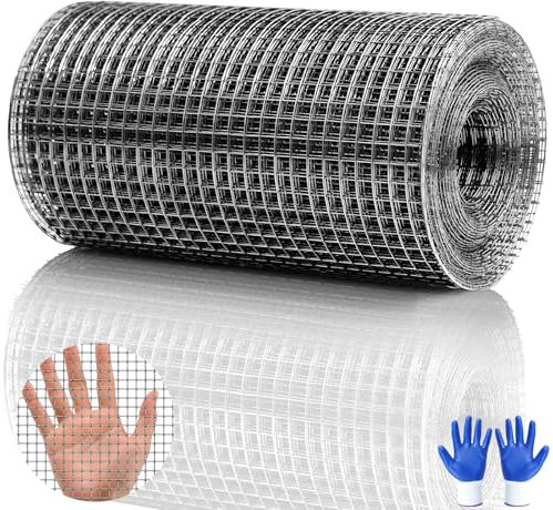 Mbsomnus Rodent Proofing Wire Mesh 200mm x 6.5m Galvanized Wire Mesh Rodent Mesh Welded Metal Mesh Rat Mesh for Home Garden Blocks Mouse Squirrels Birds Filling Gaps Protecting Vegetables Chickens