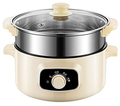 Olla caldo, olla caliente eléctrica multifuncional Olla caliente eléctrica integrada para el hogar Sartén eléctrica antiadherente Sartén eléctrica pequeña para dormitorio Cazuela de vapor eléctrica de