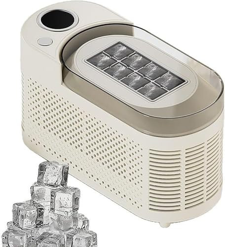 IINCOOY Máquina de Hielo portátil pequeña, Mini, práctica, for el hogar, Dormitorio, Oficina, Camping, Coche, Cubo de Hielo, máquina automática for Hacer Hielo en Caja(White)