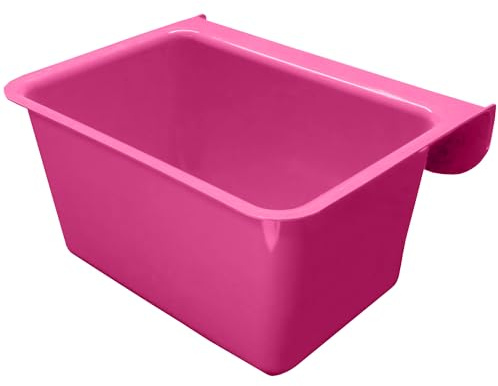 Horse A1 Manger Hook Over Feeder Mountable Livestock Feed Bucket Trough - Pink - 15 Litre