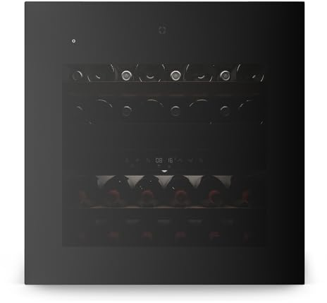 Klarstein Velaire Vinoteca 2 Zonas - 36 Botellas, Empotrable, 5-22°C, Control Táctil, LED, Estantes de Madera, Puerta UV, 41 dB, Nevera Vinos, Cava Vino