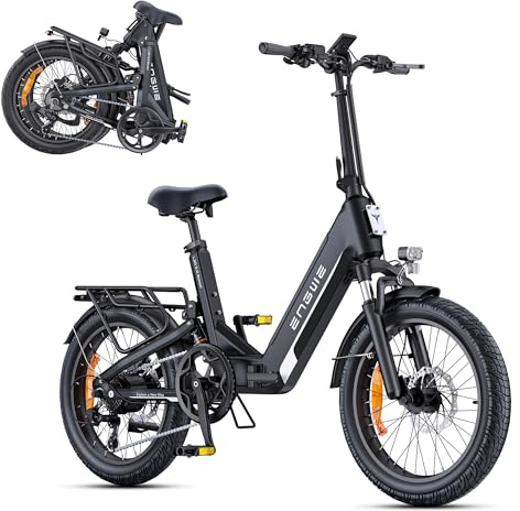 ENGWE E Bike mit APP, ebike 48V 13.5Ah Akku bis 135km, Drehmomentsensor & hydraulische Bremsen, 20 * 3.0 Reifen, 2 Stunden aufgeladen (Schwarz-YS-768)