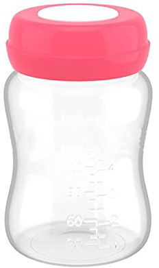 XUMIUZIY Set mit 4 Muttermilch-Gefrierflaschen mit Silikondichtung für Auslaufsichere Aufbewahrung, Großkalibrige Muttermilch-Auffangflaschen in den Farben Blau, Rosa, Weiß, Grün, Sicheres PP-Material