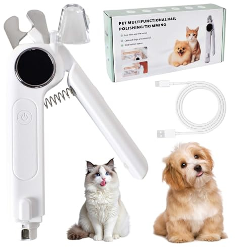 Colexy Haustier Nagelknipser mit LED, Elektrischer Krallenschneider für Hunde Katzen, Krallenschere mit Licht und Schleifer, 2 in 1 Krallenpflege für Hunde Katzen Kaninchen Kleintiere
