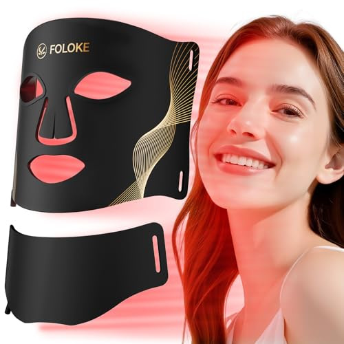 FOLOKE LED Light Therapy Mask Skin Care ， LEDs face mask & neck mask Red - Wavelength for Home Use, – Advanced Skincare Made Easy