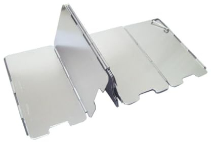 TOYANDONA Paravento Pieghevole per Fornello da Campeggio 9 Piastre in Alluminio Argento, Parabrezza Esterno Antivento per Barbecue e Picnic, Accessorio Salvaspazio per Escursionismo e
