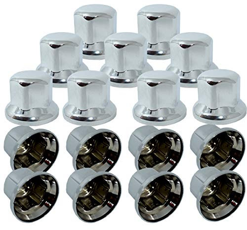 Promo Link - 20 Tapas para Tuercas de Ruedas de camión, de Piel Resistente a los arañazos, universales, 32 mm, cromadas, Ancho de Llave