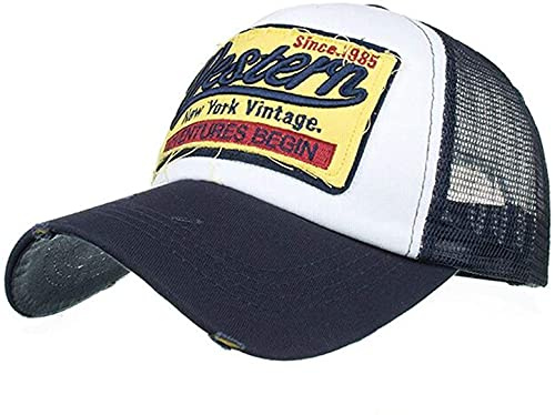 Yutdeng Gorras Hmobre Beisbol con Visera Gorra de Rejilla Bordados de Verano Molienda Borde Haga Viejo Sombrero Casual Gorras Rapero