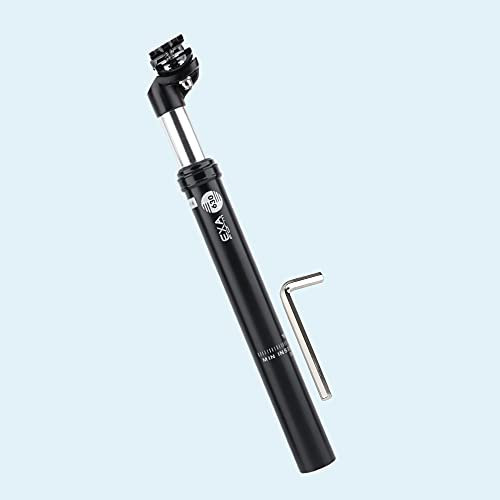 Newgoal Spring Federsattelstütze mit 27,2/30,9 oder 31,6 mm Durchmesser/Aufhängung Aluminium Sattelstütze, 350mm Länge/Fahrrad Sattelstütze gefedert für E-Bike, MTB, Trekking Citybike(Schwarz 27,2)