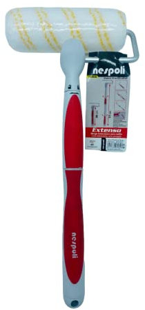 Nespoli Rullo di vernice antigoccia 18 cm, con prolunga con manico telescopico da 36 cm a 77 cm, ideale per dipingere pareti e soffitti