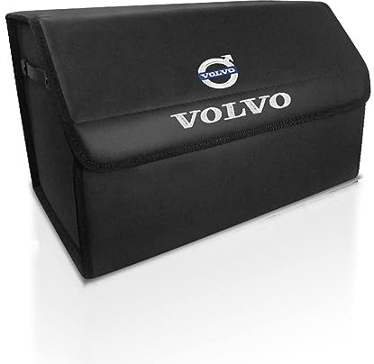 LAVIYE Kofferraum Organizer für Volvo XC60 90 40 S90 60L, PU-Leder Autotasche Auto Kofferraum Box mit Deckel, Wasserfeste Langlebig, Rutschfester Boden,A
