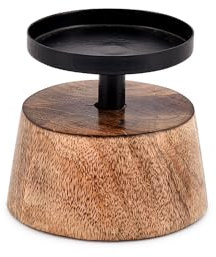 Indus Lifespace Candlestick Holders Farmhouse Candlestick Holder Iron Plate for Mantel, Dining Table, Centerpiece,Coffee Bar Or Any Table Centerpiece (9.53cm x 9.53cm x 8.89cm)