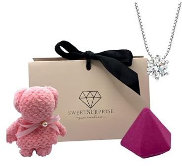 Bomba da bagno di alta qualità con sorpresa, set regalo, collana in argento, regalo per donne, collana da donna, regalo per la festa della mamma, fidanzata, sorella, moglie, nonna, mamma