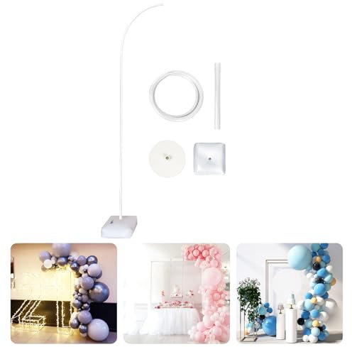 Adjustable Balloon Arch Frame Kit - 8.2ft Stand with Base for Floor - Reusable Arch for Birthday, Baby Shower, Wedding, Graduation Parties - White