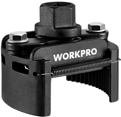 WORKPRO Clé à Filtre à Huile Universelle Réglable 60mm-80mm avec Ressort Auto-Serreur, Outil de Démontage de Filtre à Huile pour Moteur, Voitures, Camion, SUV