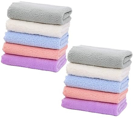 Babyhandtuch aus Coral Fleece für Babys und Kleinkinder | Sanft zur Haut, für Familie und Alltag, Weich, Saugfähig und Atmungsaktiv, 10 Stück im Packung