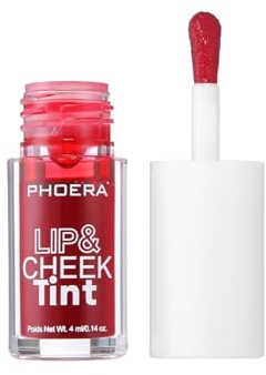 PHOERA Lip & Cheek Tint Stain Matte Finish – Lightweight Liquid Lipstick & Blush, Long Lasting Smudge-Proof Kiss-Proof, Non Sticky, Natural Flush, Buildable Velvet Color (DANCER)