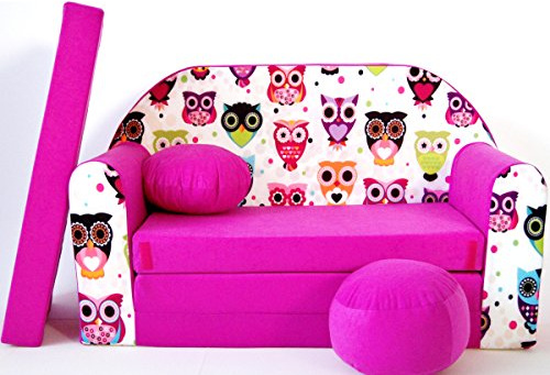 Welox Kindersofa Spielsofa Minicouch aus Schaum Kindersessel Kissen Matratze Farbwahl (H17)