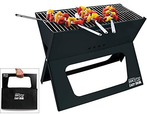 BarbQCroc - Barbacoa de carbón plegable para barbacoa, superficie extra grande, portátil y fácil de usar
