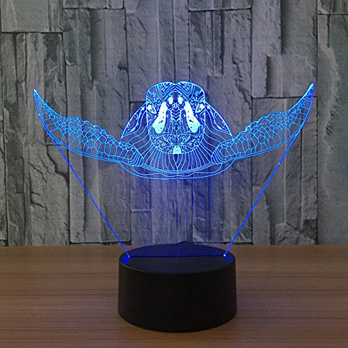 Jinson well 3D Schildkröte Lampe optische Illusion led licht Nachtlicht, 7 Farbwechsel Touch Switch Tisch Schreibtisch Dekoration Lampen mit Acryl Flat Base USB Kabel kreatives Spielzeug