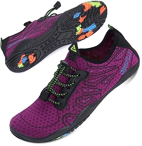 Mabove Strandschuhe Wasserschuhe Damen Schnell Trocknen Surfschuhe Schwimmschuhe Aquaschuhe Badeschuhe Barfussschuhe (Lila 222,39 EU)