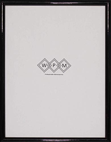 WPM Rahmenservice Bilderrahmen aus Holz,DINA4 (Schwarz-Lack, Normalglas)