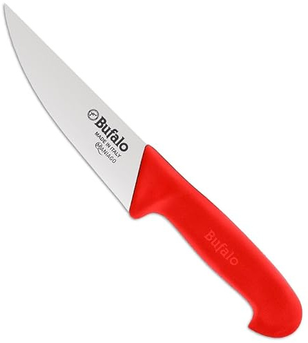 Coltello per Pelare Lama 18 cm Bufalo Emilia S42/18 Manico Rosso