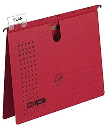 ELBA Hängehefter chic für A4, aus Karton, rot, 5er Pack