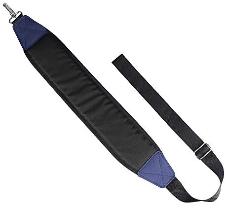 BIG TEETH Golf Bag Strap Single Padded Shoulder Strap Adjustable Thick Pad Straps Universal Replacement Quick Release (Black and blue with 1 clip)