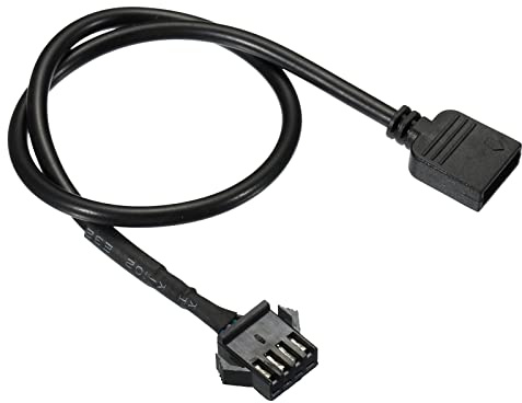 PATIKIL 4 Broche 12V 30cm Long Ordinateur Carte Mère Interface à SM4P Fermelle Extension Câble, Alimentation Adaptateur Plastique Métal pour RGB Ventilateurs LED Bandes, Noir