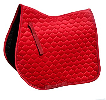Rhinegold Sammet hexagon GP sadeldyna – full ros röd