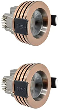Shop SoftAir® 2 Pezzi Mini Faretti Spot LED Colore Ramato Rame da Design Incasso 5W Luce Bianco Calda Naturale Fredda Foro 35mm Cartongesso con Trasformatore (Luce Naturale 4000K)