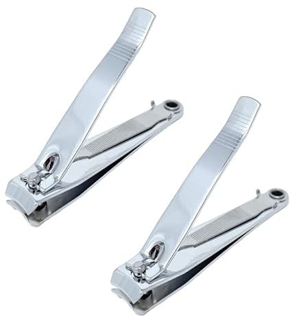 MSC Tagliaunghie resistenti con lima incorporata, in acciaio inossidabile, adatto come tagliaunghie, tagliacuticole, tagliaunghie da viaggio. 2 pezzi