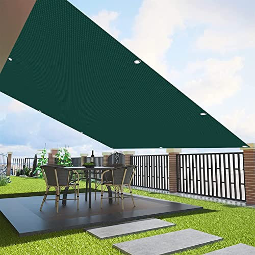 AMZYU Balkon Sichtschutz Garten 85 x 200 cm Schattennetz Schattiergewebe Garten Leicht Transparent Polyester mit Ösen & Kordel für Terrasse Outdoor, Dunkelgrün