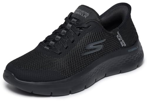 Skechers Women's Go Walk Flex Grand Entry Slip-On, Finiture in Tessuto Nero., 38.5 EU