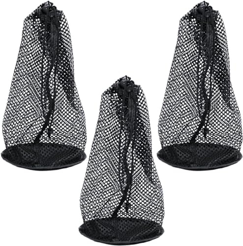 3 x golfboll väska nylon dragsko nätpåse golfboll förvaringsväska kan lagra 48-56 golfbollar väska golf