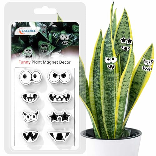 Cslehel Plant Magnets Eyes Mouth for Potted Plants， 8 PCS Fridge Magnets Monster Magnet Eyes, Funny Plants Pins Lndoor Outdoor Kitchens Whiteboard Office Plants Accessories