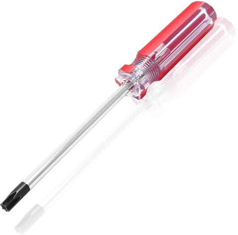 Bonsicoky T30 Torx säkerhetsskruvmejsel med magnetisk spets plastgrepp, Torx-skruvmejsel för datorreparation, hushållsapparater (röd, 185 mm/7,3 tum)