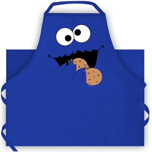 Shirtoo Kochschürze als Geschenkidee für Hobbyköche und -Köchinnen mit lustigem Keksmonster Gesicht als Motiv