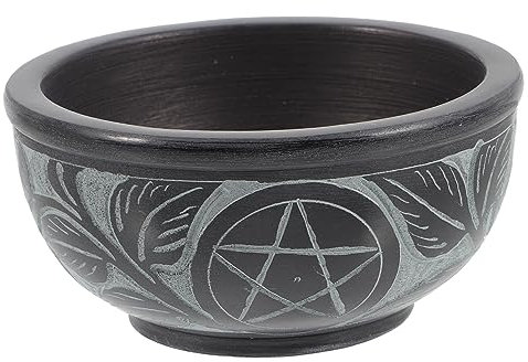 AOKWAWALIY Cuenco de pentagrama para ensalada, decoración de chinoiserie, cuenco de pentagrama, de selenita, de selenita, de decoración retro, de cristal para aceite