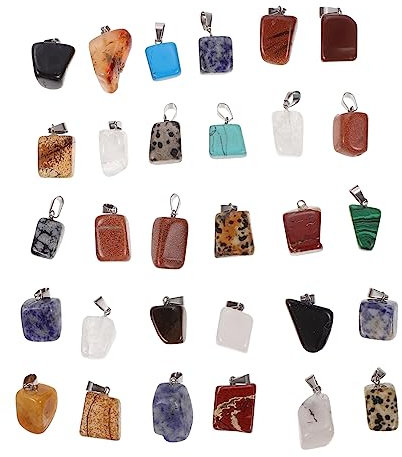 TEHAUX 30stücke Natürliche Steinanhänger Für Schmuck Unregelmäßige Und Halbedelstein-pendants Zufälligen Farben Und Formen Perfektes Zubehör Für Halsketten Und Armbänder