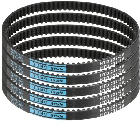 sourcing map 5pcs HTD-3M Rubber Timing Belt 79 Teeth, 237mm Pitch Length x 6mm Width x 2.4mm Height, Closed Loop Pulley Timing Belt