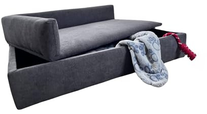 Well Home Sofá Cama con canapé para Mascotas con Tejido Especial y Base Acolchada Color Gris