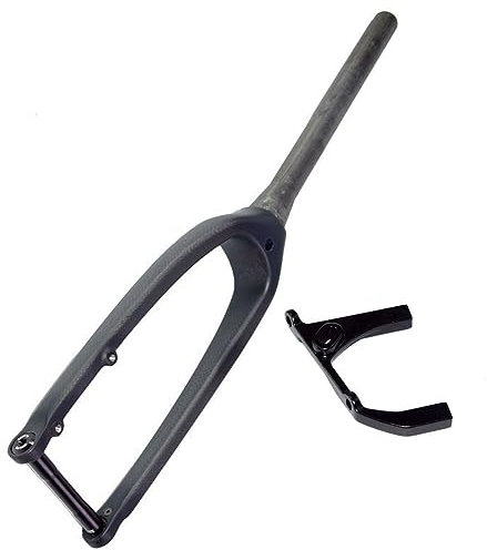 Forcella anteriore per mountain bike in fibra di carbonio da 16 e 20 pollici, forcella rigida MTB BMX, perno passante, freno a disco da 15x100 mm, tubo conico da 1-1/8 e forcella ultraleggera per