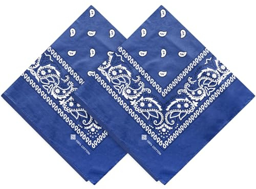 ZENO Bandana – 100% Baumwolle & Natürliche Fasern – Halstuch Ohne Polyester – Hochwertig, Weich, Langlebig & Waschmaschinenfest – Bandana Herren & Damen – Unisex & Kinder - 2 Pack