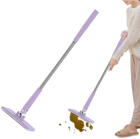 Trapeador pequeño - Trapeador Plano Giratorio con Cambio automático de paño | Trapeador de Pisos | Trapeador Plano con Mango de Empuje y tracción para un Uso fácil | Trapeador seco/húmedo de Pared pa